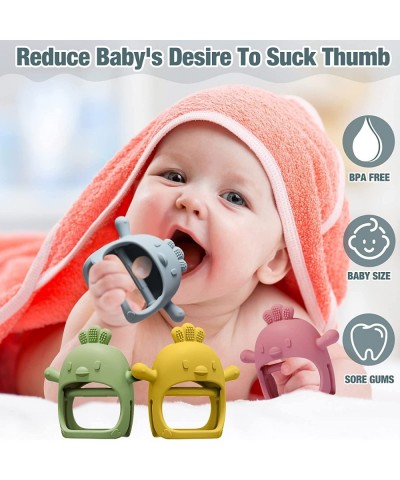 4 Packs Baby Teething Toy Silicone Teething Toys for Babies 12 Months and Above Anti Dropping Wrist Hand Teethers Mitten Chic...