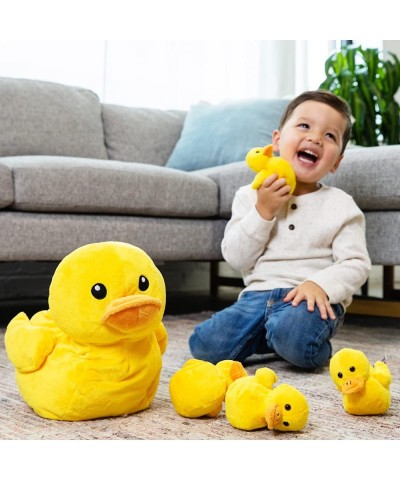 Carry Along Plush Duck with 5 Little Plush Ducks Ducklings - 6 Piece Soft Stuffed Animals Playset Plushies with Zipper Pouch ...