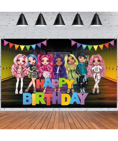 Rainbow High Dolls Theme Party Supplies Rainbow High Dolls Theme Happy Birthday Backdrop Rainbow High Dolls Banner for Baby S...