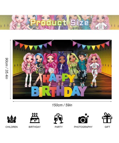 Rainbow High Dolls Theme Party Supplies Rainbow High Dolls Theme Happy Birthday Backdrop Rainbow High Dolls Banner for Baby S...