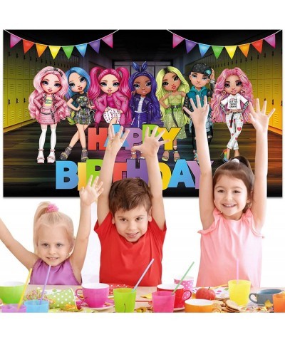 Rainbow High Dolls Theme Party Supplies Rainbow High Dolls Theme Happy Birthday Backdrop Rainbow High Dolls Banner for Baby S...