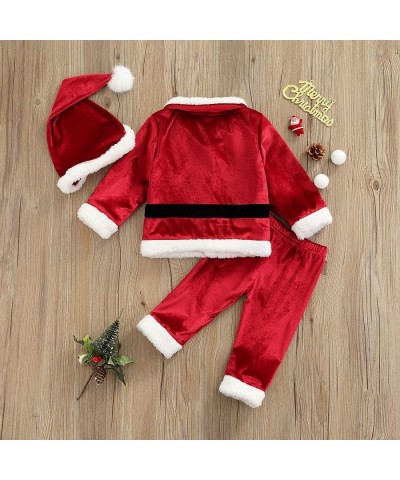 Infant Baby Boy Costumes Toddler Girls Christmas Outfit Santa Claus Costume Plush Jacket Coat Pants Hat $30.48 Kids' Costumes