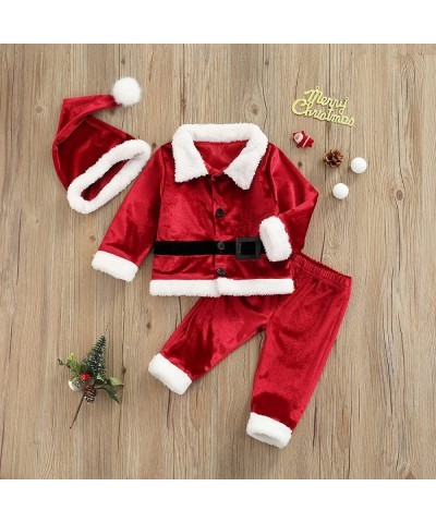 Infant Baby Boy Costumes Toddler Girls Christmas Outfit Santa Claus Costume Plush Jacket Coat Pants Hat $30.48 Kids' Costumes