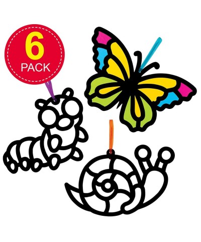 AT616 Bug Stained Glass Ornament Kits - Pack of 6 Ideal for Kids' Arts and Crafts Educational Toys $16.81 Kids' Drawing & Wri...