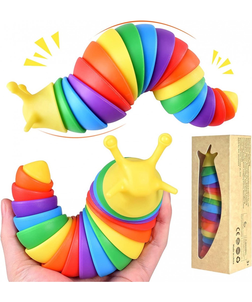 Sensory Fidget Slug Toys -Sensory Toys for Autistic Children Flexible Desk Pet Articulating 3D Printed Slug Toys Novelty Part...