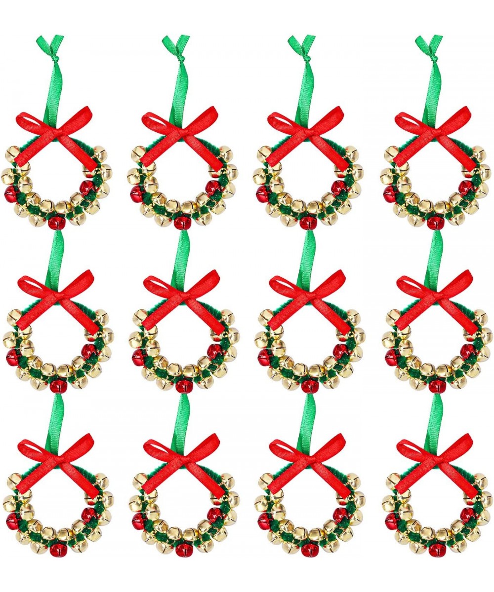 12 Pack Christmas Jingle Bell Wreath Ornament Craft Kits Xmas Party Decoration Bells Wreaths for Christmas Craft Supplies $19...