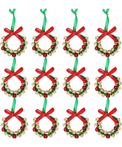 12 Pack Christmas Jingle Bell Wreath Ornament Craft Kits Xmas Party Decoration Bells Wreaths for Christmas Craft Supplies $19...