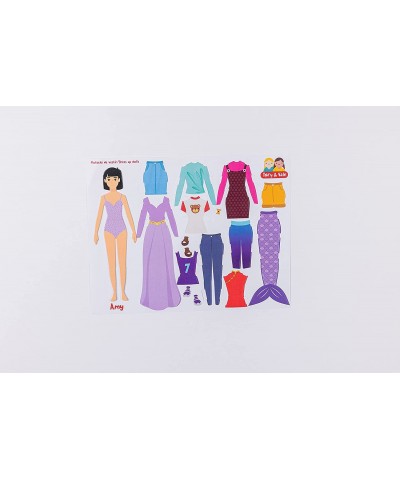 Paper Dress up Dolls. Five Doll Pack. Open Ended Play Autonomous and Free Play. Dolls of Double-Sided Board Garments Accessor...