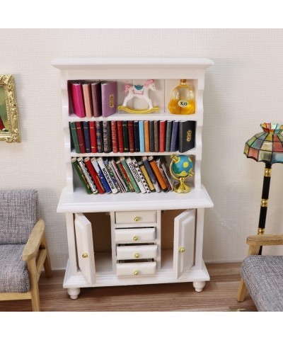 1:12 Scale Miniature Cupboard Bookshelf Classic Wooden Mini Storage Hutch Kitchen Dollhouse Bookshelf Wood Cabinet 1:12 Furni...