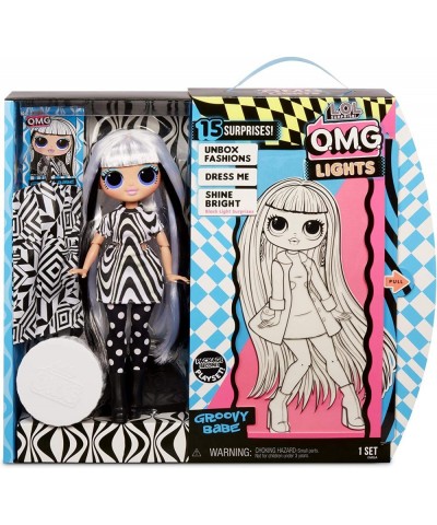 LOL Surprise OMG Lights Groovy Babe Fashion Doll with 15 Surprises Accessories Set | Includes Fashion Doll and Magic Black Li...