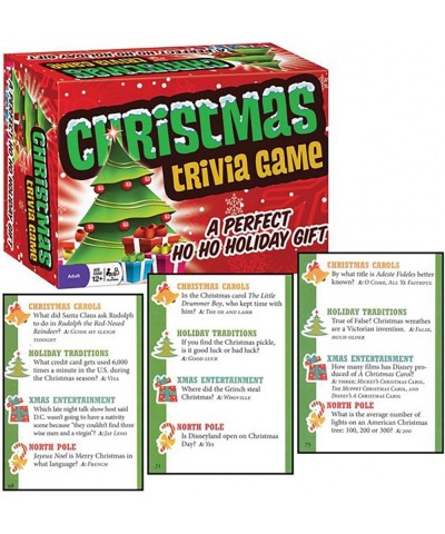 Christmas Trivia Game - Party Game - Holiday Travel Game - Family Game - Fun and Easy to Play - 70 Trivia Cards - For 2 or Mo...