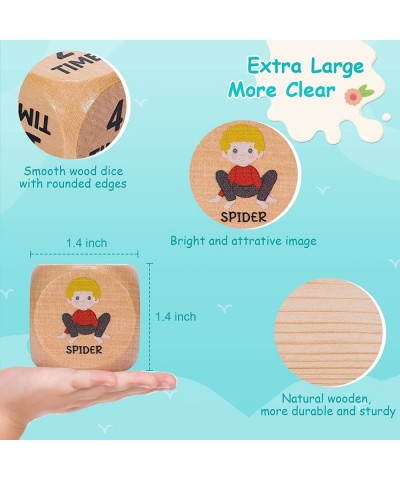 Kids Yoga Wooden Dice with Yoga Cards Fun Exercise Dice for Kids Workout Equipment Workout Dice Game for Kids Solo or Group 1...