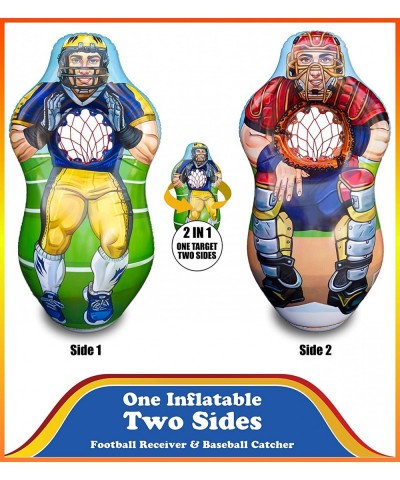 Inflatable 5 Foot Tall Double Sided Football Receiver and Baseball Catcher Target Trainer Set | Includes One Inflatable with ...