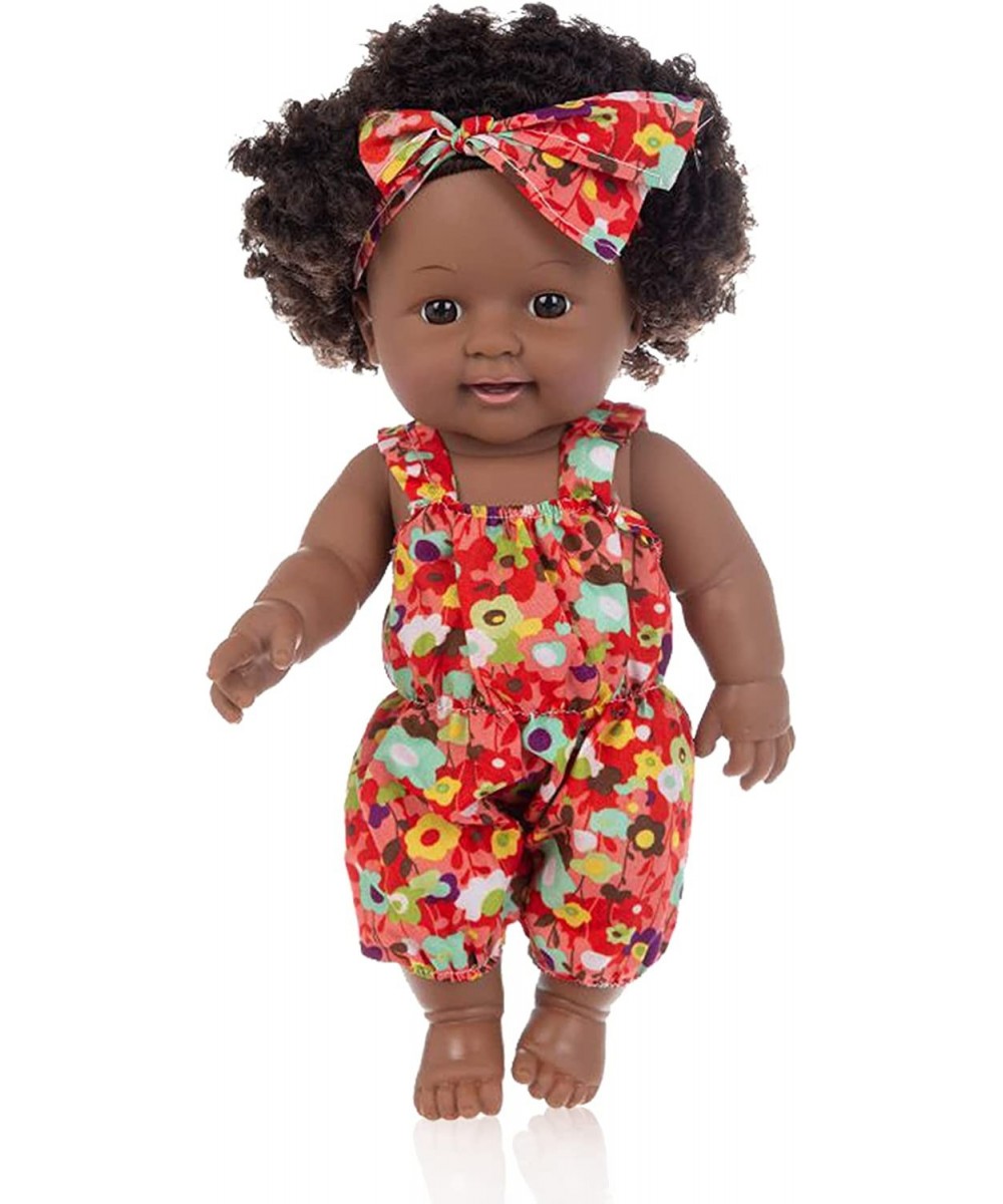 12 inch Black Girl Dolls American African Soft Silicone Full Body Reborn Newborn Baby Doll Toy with Baby Clothes Jumpsuits He...