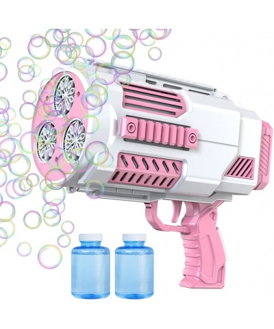 Bubble Blower Machine Bubbles Machhine with 24 Holes with Colorful Lights 360°Leak-Proof Design 2 Bottles of 130ml Bubble Liq...