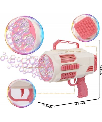 Bubble Blower Machine Bubbles Machhine with 24 Holes with Colorful Lights 360°Leak-Proof Design 2 Bottles of 130ml Bubble Liq...