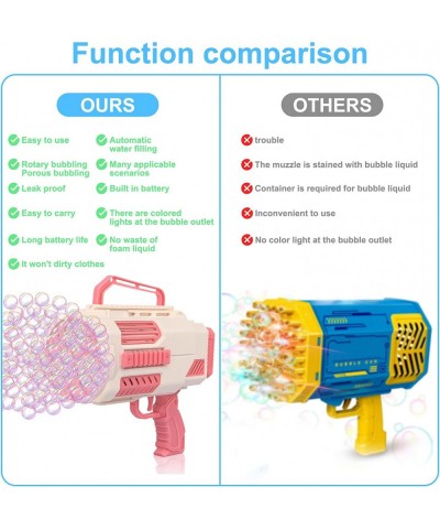 Bubble Blower Machine Bubbles Machhine with 24 Holes with Colorful Lights 360°Leak-Proof Design 2 Bottles of 130ml Bubble Liq...