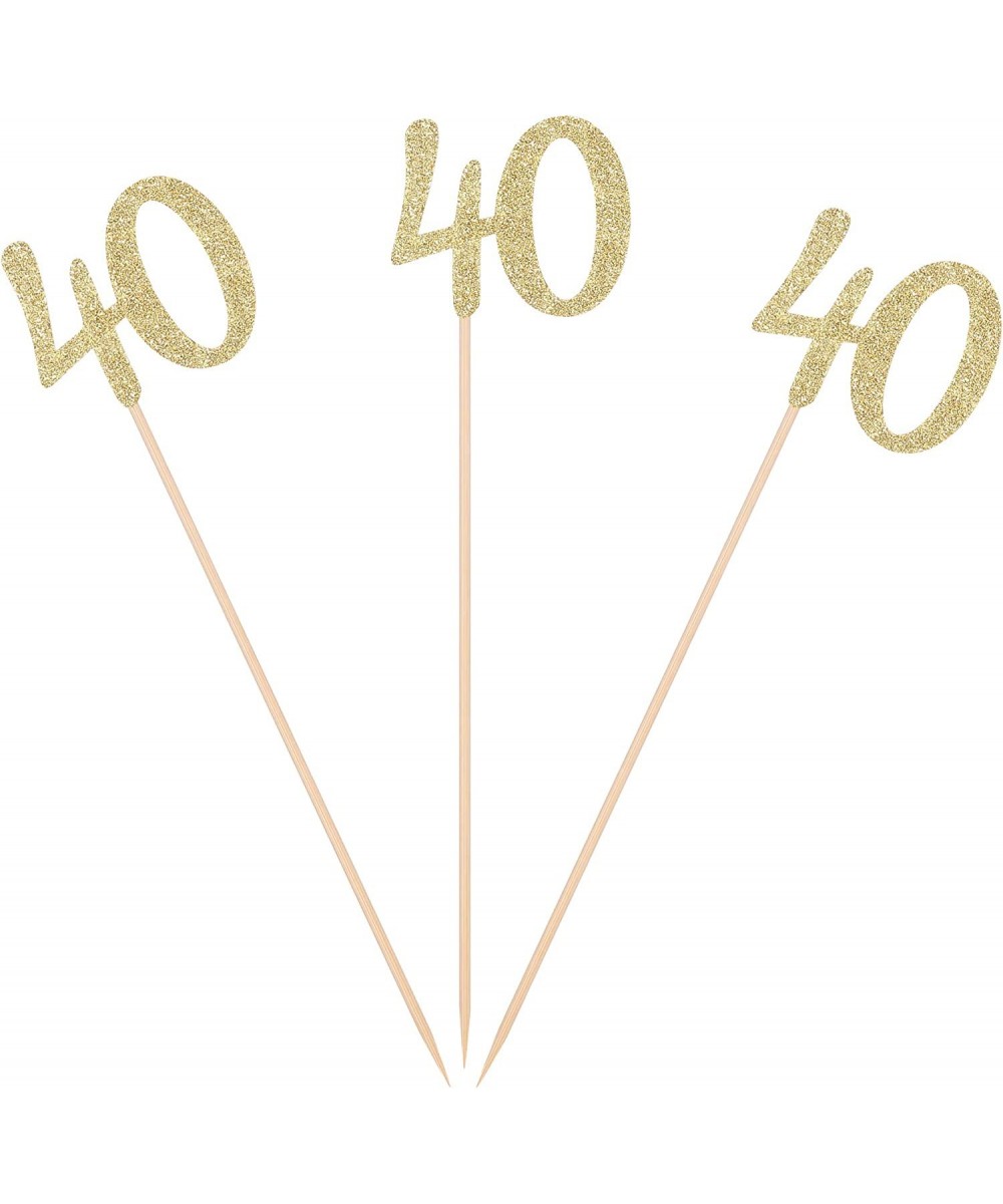 Pack of 10 Gold Glitter 40th Birthday Centerpiece Sticks Number 40 Table Topper Age Letter Decorations $17.65 Kids' Party Cen...