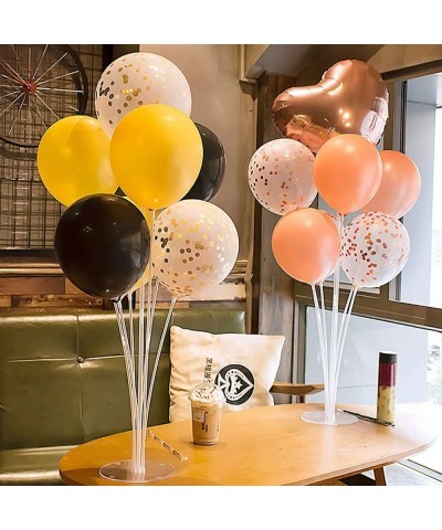 Table Balloon Stand Kit - 7 Sets Reusable Clear Balloon Holder Stand for Table with Balloon Flower Clips Glue Dot for Birthda...