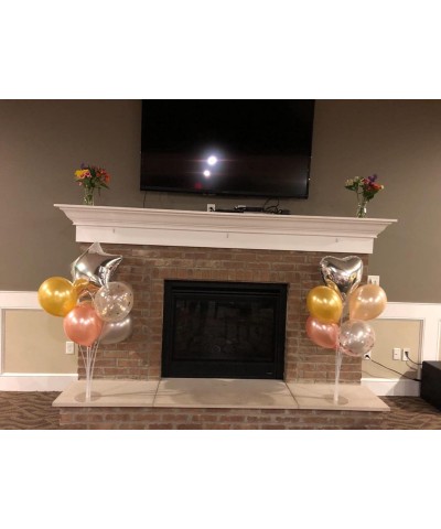 Table Balloon Stand Kit - 7 Sets Reusable Clear Balloon Holder Stand for Table with Balloon Flower Clips Glue Dot for Birthda...