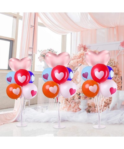 Table Balloon Stand Kit - 7 Sets Reusable Clear Balloon Holder Stand for Table with Balloon Flower Clips Glue Dot for Birthda...