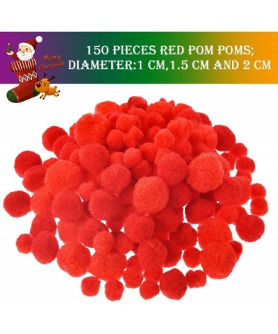 150 Pieces Brown Pipe Cleaners Chenille Stems 150 Pieces Red Pom Poms Assorted Size Craft Pompoms and 300 Pieces Wiggle Googl...