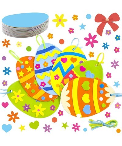 12 Foam Easter Egg Stickers for Kids Easter Craft Kits DIY Create Your Own Easter Egg Self-Adhesive Sticker Sheets Party Favo...