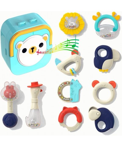 10pcs Baby Rattles 0-6 Months Teething Toys for Babies 6-12 Months Newborn Baby Toys Musical Hand Drum Storage Box Early Educ...