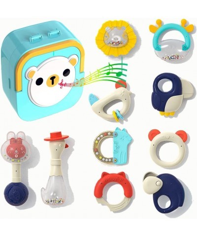 10pcs Baby Rattles 0-6 Months Teething Toys for Babies 6-12 Months Newborn Baby Toys Musical Hand Drum Storage Box Early Educ...