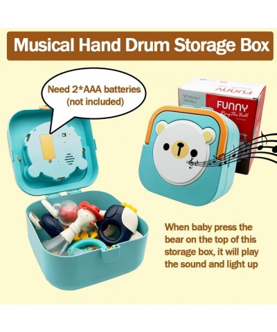 10pcs Baby Rattles 0-6 Months Teething Toys for Babies 6-12 Months Newborn Baby Toys Musical Hand Drum Storage Box Early Educ...