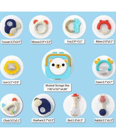 10pcs Baby Rattles 0-6 Months Teething Toys for Babies 6-12 Months Newborn Baby Toys Musical Hand Drum Storage Box Early Educ...