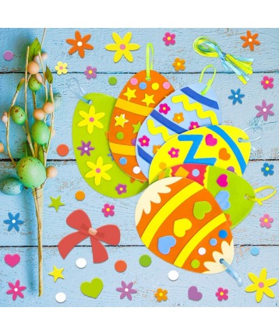 12 Foam Easter Egg Stickers for Kids Easter Craft Kits DIY Create Your Own Easter Egg Self-Adhesive Sticker Sheets Party Favo...