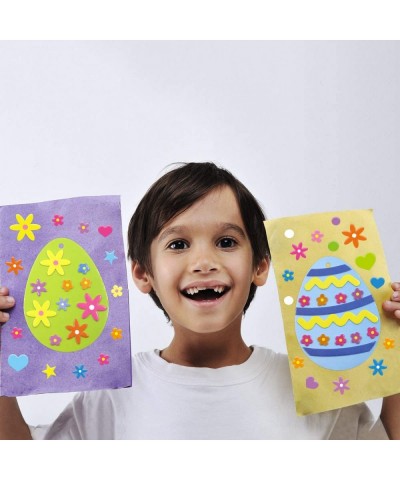 12 Foam Easter Egg Stickers for Kids Easter Craft Kits DIY Create Your Own Easter Egg Self-Adhesive Sticker Sheets Party Favo...