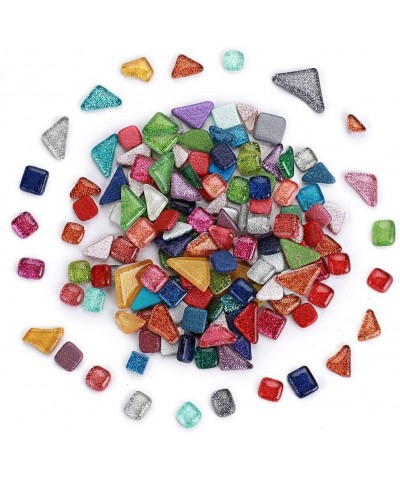 2 Pound Decorative Mosaic Tiles Assorted Colors Mosaic Pieces Glitter Glass Mosaic Supplies for Crafts DIY Project (Irregular...