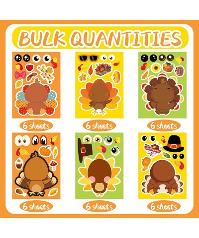 Thanksgiving Stickers for Kids 36 Sheets Make A Turkey Stickers Thanksgiving Activities for Kids Thanksgiving Party Games for...