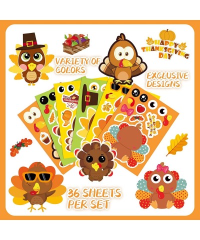 Thanksgiving Stickers for Kids 36 Sheets Make A Turkey Stickers Thanksgiving Activities for Kids Thanksgiving Party Games for...