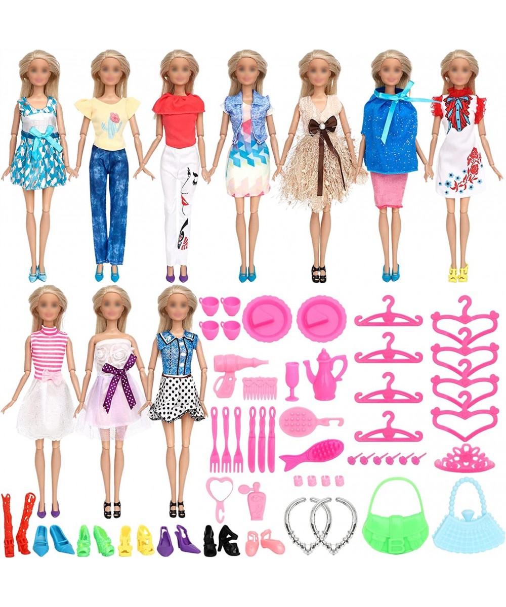 62 Pieces Doll Clothes and Accessories for 11.5 Inch Girl Doll Include 10 Sets Handmade Exquisite Outfits and 50 Pieces Diffe...