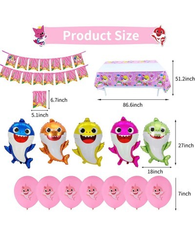 Baby Party Supplies For Girls-Decorations-Happy Birthday Banner Cake Topper Pennant Tablecloth Party Balloons and Tableware f...