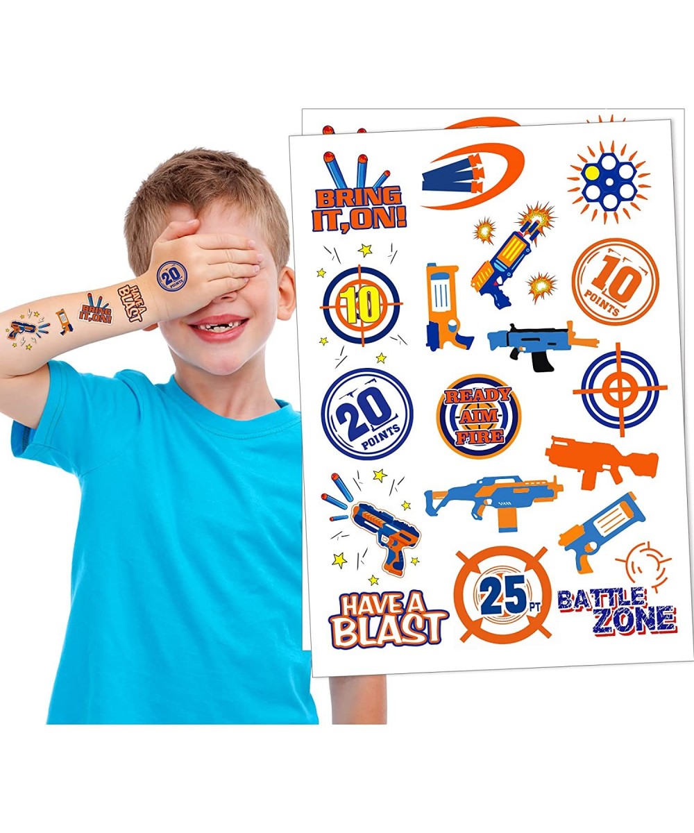 Dart War Party Supplies Temporary Tattoos for Kids - More Than 40 Styles Cutouts Blaster Gun Party Birthday Party Favors-4 Sh...