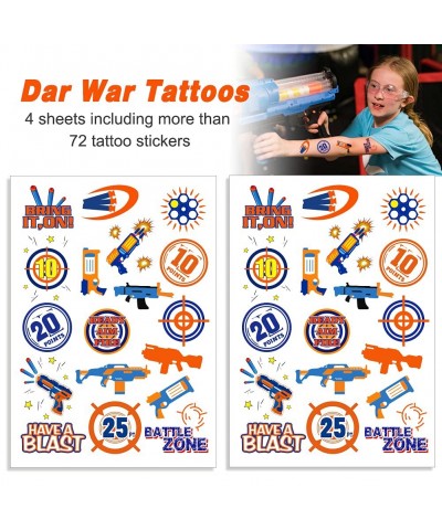 Dart War Party Supplies Temporary Tattoos for Kids - More Than 40 Styles Cutouts Blaster Gun Party Birthday Party Favors-4 Sh...