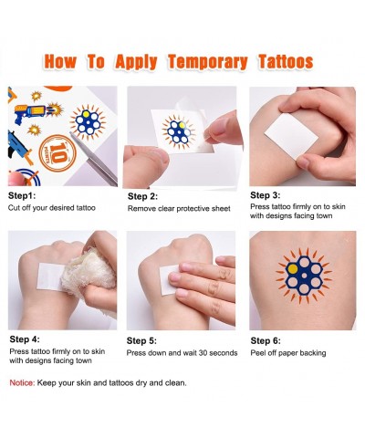 Dart War Party Supplies Temporary Tattoos for Kids - More Than 40 Styles Cutouts Blaster Gun Party Birthday Party Favors-4 Sh...