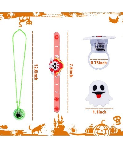 Halloween Party Favors Toys for kids 32 Pcs Halloween Treats non Candy with Led Light up Necklace Bracelets and Rings Glow in...