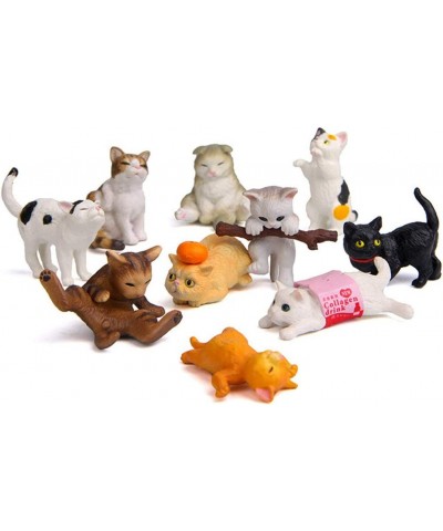 10 Pcs Kawaii Miniature Cat Figurines Character Toy Cake Toppers Mini Cat Animal Figures Collection Playset Desk Decoration $...