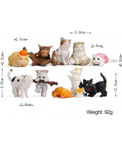 10 Pcs Kawaii Miniature Cat Figurines Character Toy Cake Toppers Mini Cat Animal Figures Collection Playset Desk Decoration $...