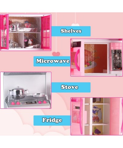 Deluxe My Modern Kitchen Mini Playset with Doll | Pink Kitchen Toys Pretend Play House Appliance Set & Accessories w/ Lights ...