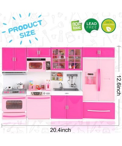 Deluxe My Modern Kitchen Mini Playset with Doll | Pink Kitchen Toys Pretend Play House Appliance Set & Accessories w/ Lights ...