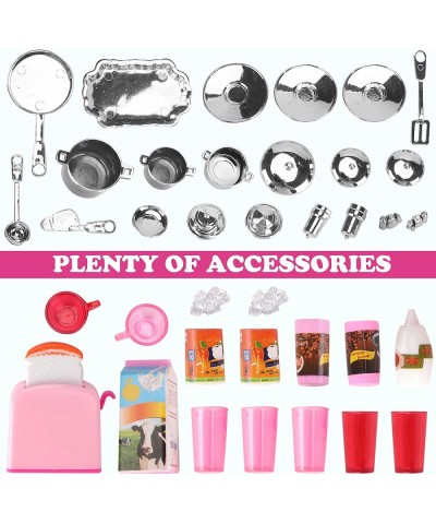 Deluxe My Modern Kitchen Mini Playset with Doll | Pink Kitchen Toys Pretend Play House Appliance Set & Accessories w/ Lights ...