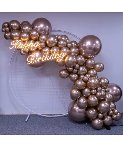 100 Pieces Chrome Champagne Balloons 18In 12In 10In 5In Different Sizes Metallic Party Balloon Kit for Birthday Halloween Chr...