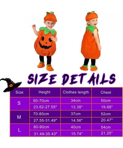 Kids Cute Pumpkin Costume Set Halloween Trick or Treat Dress Up Cosplay School Party $33.16 Kids' Costumes