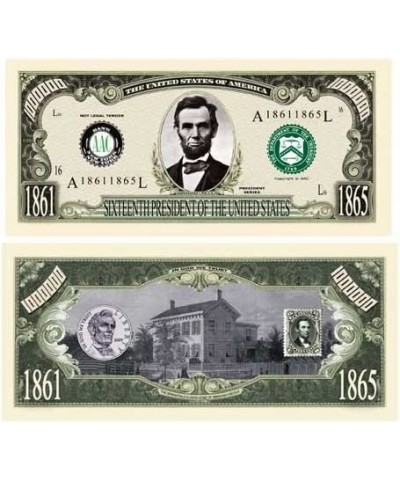 SET OF 5 BILLS-ABRAHAM (HONEST ABE) MILLION DOLLAR BILL $14.90 Gags & Practical Joke Toys